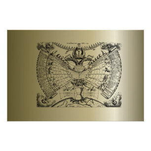 Pôster Gráfico de Astrologia Zodiac