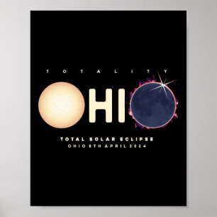 Poster Gráfico de Astronomia Total Eclipse 2024 Ohio