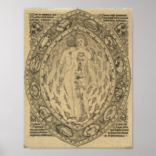 Poster Gráfico de Atrologia Zodiac Vintage