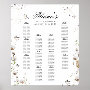 Poster Gráfico de Bancos de Flores Selvagens Botânicas