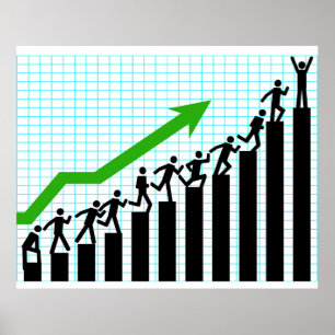 Poster Gráfico de Barra de Progresso de Sucesso de Cresci