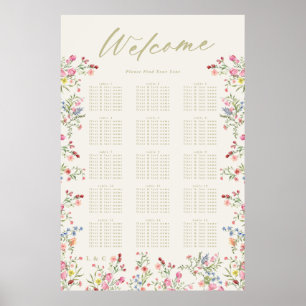 Poster Gráfico de Boas-vindas do Casamento da primavera F