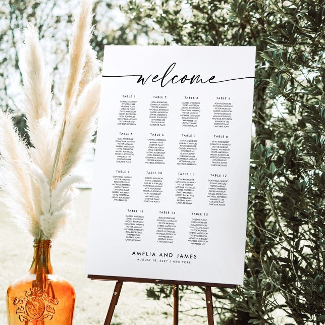 Poster Gráfico de boas-vindas do Elegant 15 Mesa (Criador carregado)