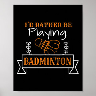 Poster Gráfico de Bola de Badminton Para um Jogador de Ba