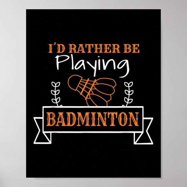 Poster Gráfico de Bola de Badminton Para um Jogador de Ba (Frente)
