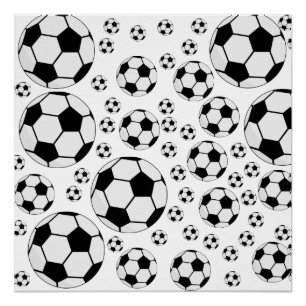 Pôster Gráfico de Bola de Futebol Clássico Fã de Esportes