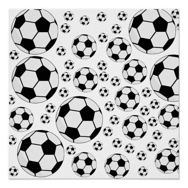 Pôster Gráfico de Bola de Futebol Clássico Fã de Esportes (Frente)