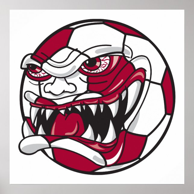 Poster gráfico de bola de futebol radical (Frente)