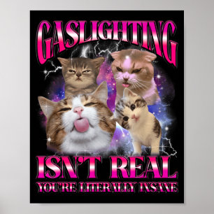 Poster Gráfico de Bootleg de Meme de Gato Engraçado Gasli