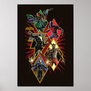 Poster Gráfico de Burst de Caractere Adão Preto