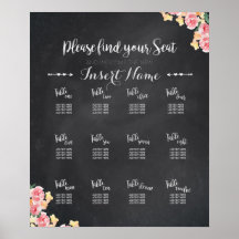 Gráfico de Casamento | Chalkboard Floral