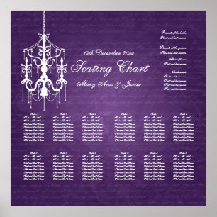 Pôster Gráfico de Casamento Chandelier Purple