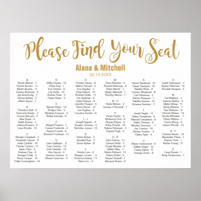 Poster Gráfico de Casamento, Cores Personalizadas da Cali (Frente)