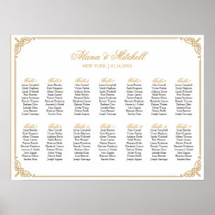 Poster Gráfico de Casamento, Cores Personalizadas da Cali