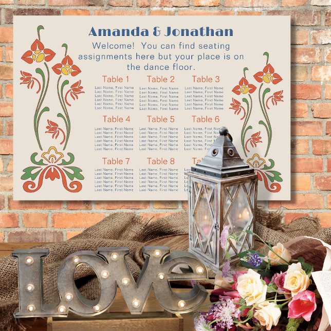 Poster Gráfico de Casamento de Arte Nouveau (Criador carregado)