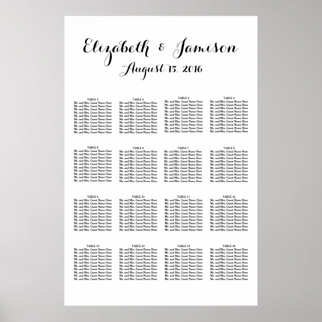 Poster Gráfico de Casamento de Caligrafia com Letra Mão (Frente)