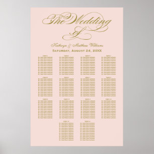 Poster Gráfico de Casamento de Caligrafia de Blush Elegan