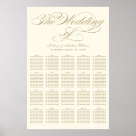 Poster Gráfico de Casamento de Caligrafia Dourada Elegant