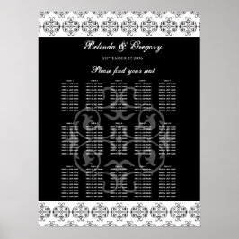 Poster Gráfico de Casamento de Caligrafia Preta e Branca