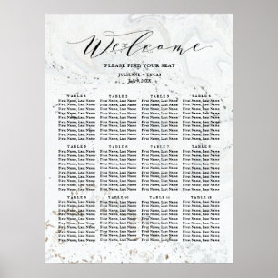 Pôster Gráfico de Casamento de Caligrafia Preto