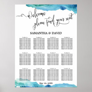 Poster Gráfico de Casamento de Casamento de Aqua Aqua Ve