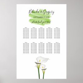 Poster Gráfico de Casamento de Casamento de Calla Lily Wa