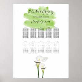 Poster Gráfico de Casamento de Casamento de Calla Lily Wa