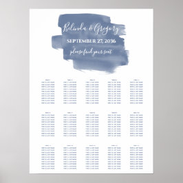 Poster Gráfico de Casamento de Casamento de Cor Azul Dust