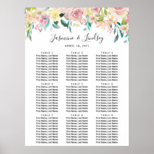Poster Gráfico de Casamento de Casamento de Pastel Blush