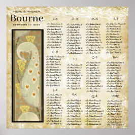 Pôster Gráfico de Casamento de Casamento de Pavão ART DEC