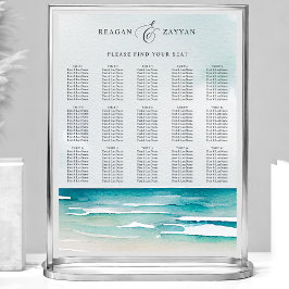 Poster Gráfico de Casamento de Casamento de Praia de Wate