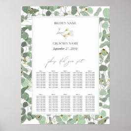 Poster Gráfico de Casamento de Casamento Eucalyptus Water