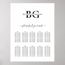 Poster Gráfico de Casamento de Casamentos de Monograma Br