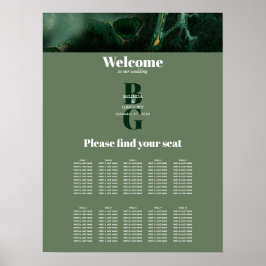 Poster Gráfico de Casamento de Casamentos do Monograma Ve