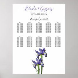 Poster Gráfico de Casamento de Casamentos Iris Roxo Elega