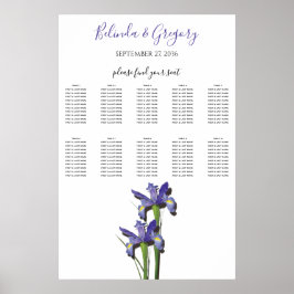 Poster Gráfico de Casamento de Casamentos Iris Roxo Elega