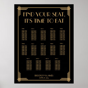 Pôster Gráfico de Casamento de Deco de Arte Negra