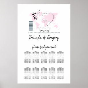 Poster Gráfico de Casamento de Destino de Embarque