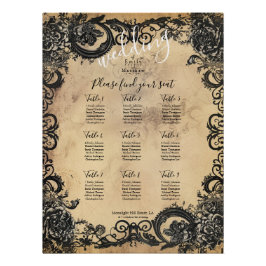 Pôster Gráfico de Casamento de Elegância Gótica Vitoriana