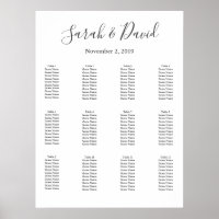 Gráfico de Casamento de Elegância Simples 18x24