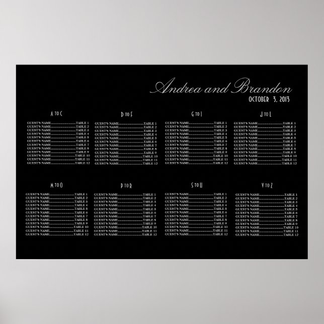 Pôster Gráfico de Casamento de Estilo Art Deco (Prata) (Frente)