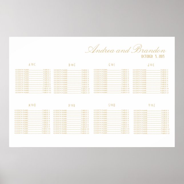 Pôster Gráfico de Casamento de Estilo de Arte Deco (Frente)