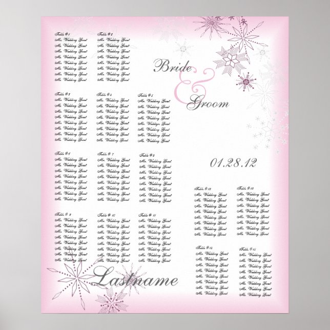 Pôster Gráfico De Casamento De Floco De Neve Ice Berry (Frente)
