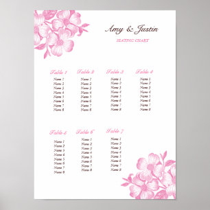 Pôster Gráfico de Casamento de Flores de Dogwood
