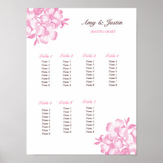 Pôster Gráfico de Casamento de Flores de Dogwood