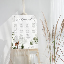 Poster Gráfico de Casamento de Florestas de Montanha Ever