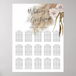 Poster Gráfico de Casamento de Grass Boho Pampas
