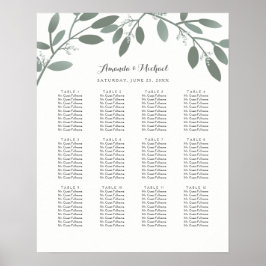 Poster Gráfico de Casamento de Jardim Eucalyptus Elegante