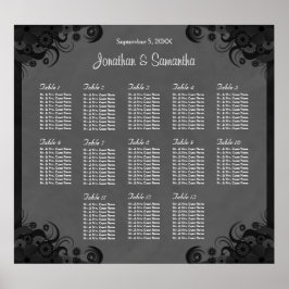 Pôster Gráfico de Casamento de Mesas 13 Cinzas de Casamen