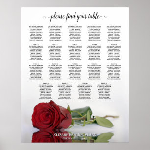 Poster Gráfico de Casamento de Mesas da Rosa vermelha 19
